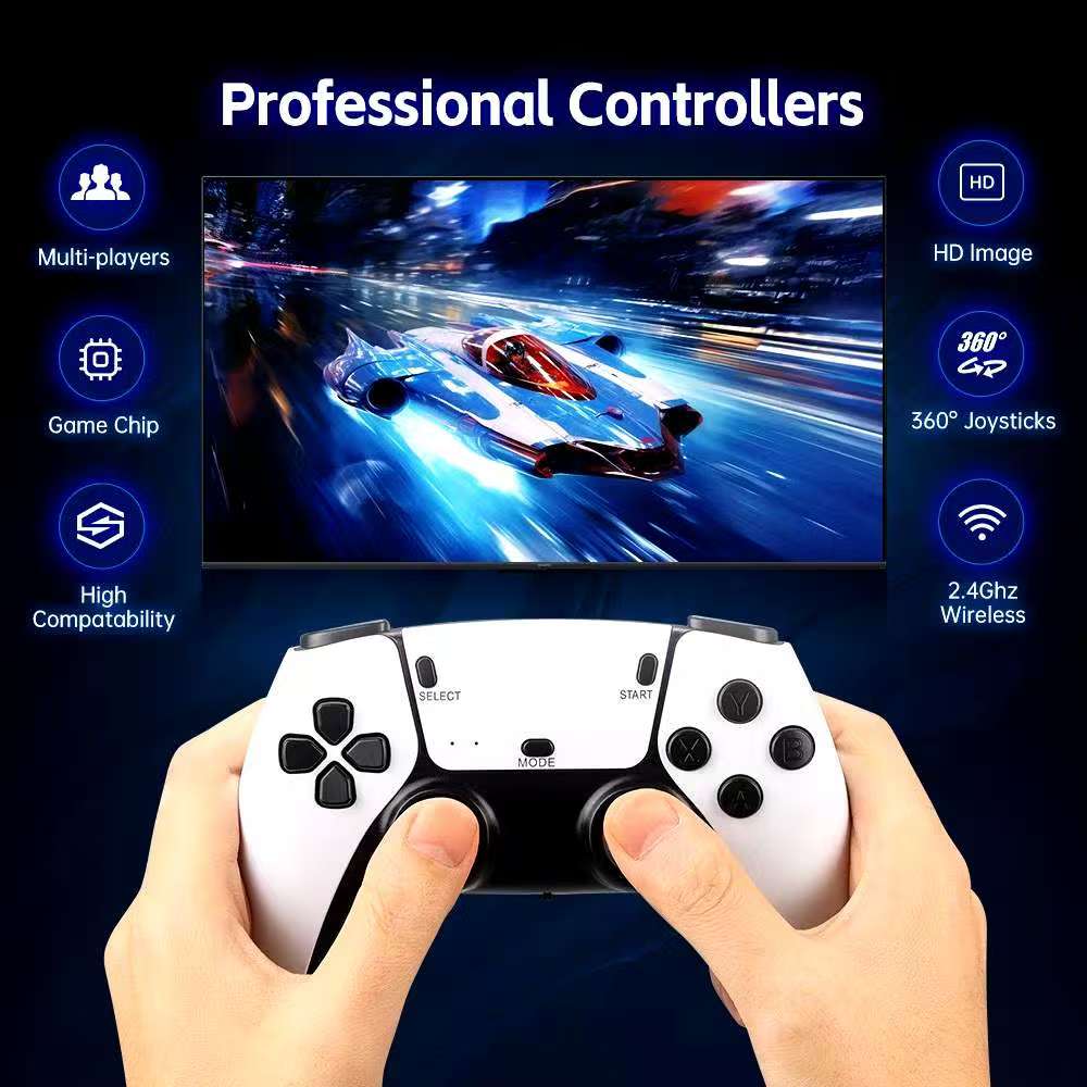 2025 NOVO Vídeo Game Stick M15 Pro 4k 64gb Hdmi Com 2 Controles Se Fio ...