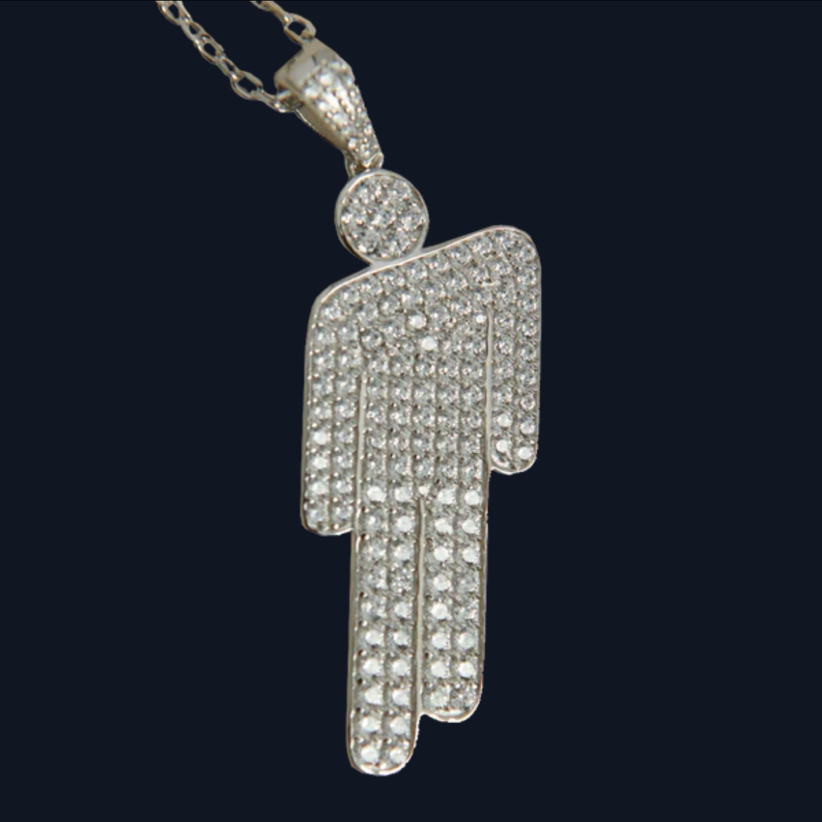 Billie Eilish Same Style Colar Blohsh Pequeno Biselado dentro da