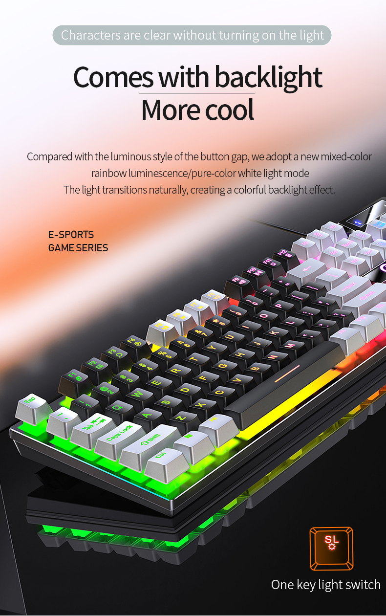 Teclado Semi Mecânico Gamer Teclados Para Trabalho Teclado Computador ...