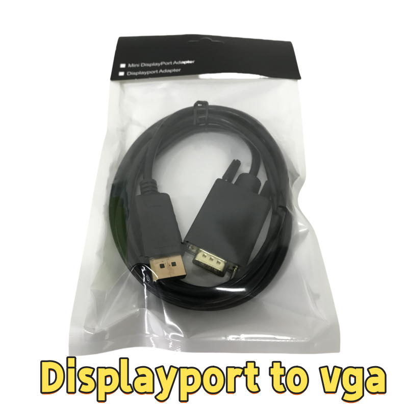 Pacote 5 Cabos AKWOR DisplayPort Para VGA 1.8m - Conversor Sinal Digital Para Analógico