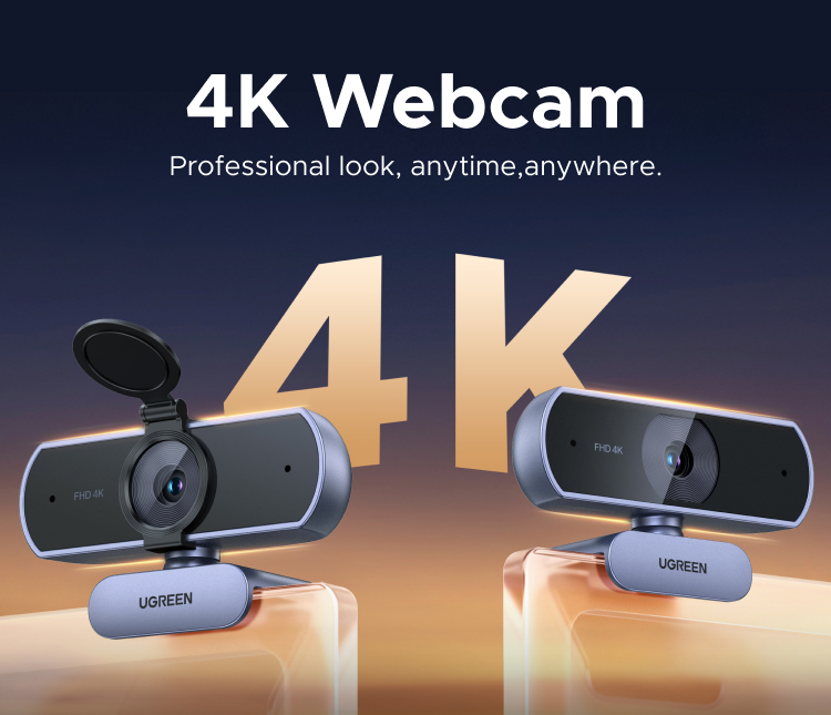 Webcam UGREEN 4K Para PC Ultra HD 1080P 60FPS Câmera Web Com Microfone ...