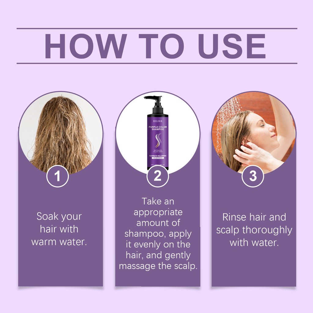 Shampoo Roxo Queratina Lixívia Proteger A Cor Do Cabelo Após Tingimento ...