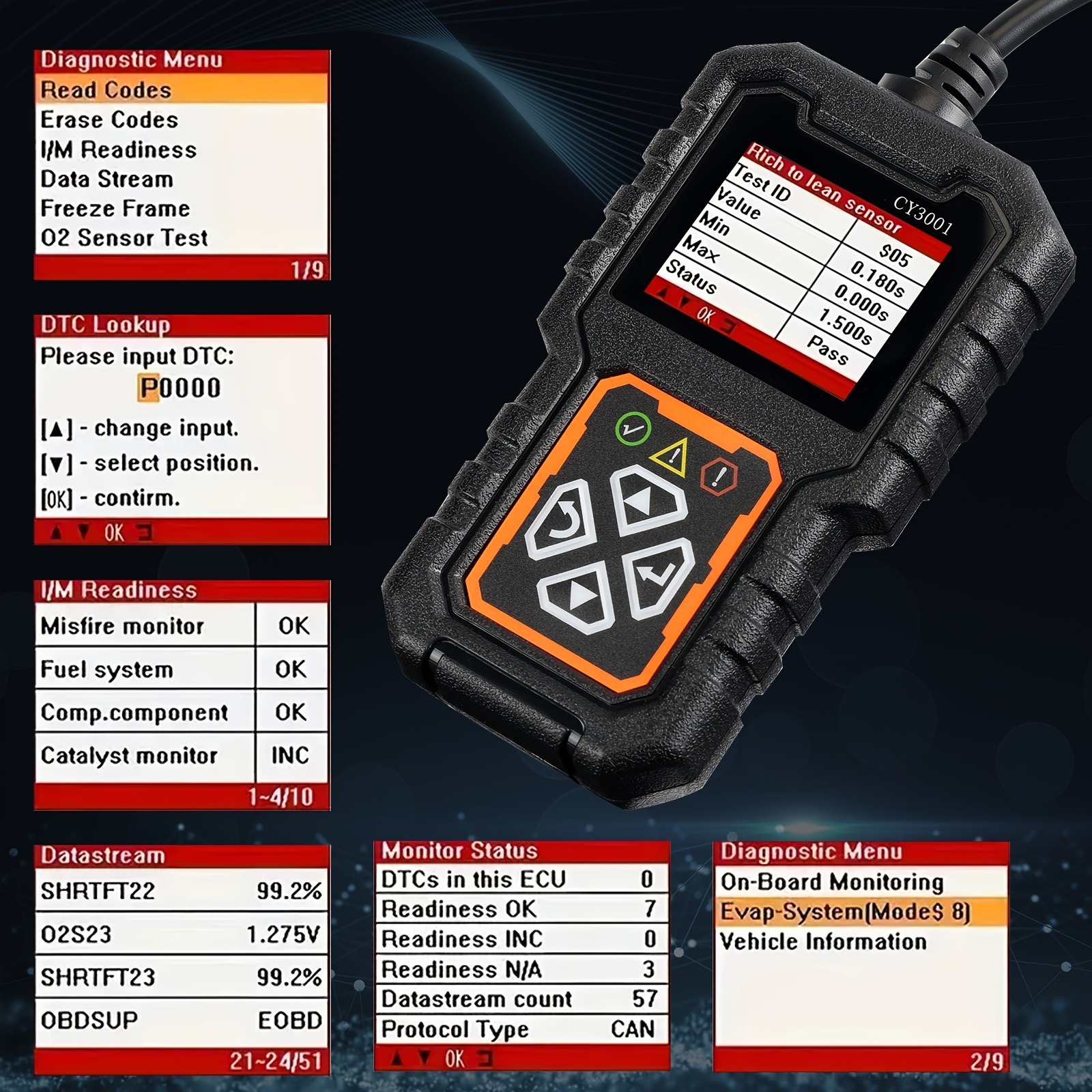 Scanner Obd2 Cy3001, Leitor E Ferramenta De Diagnóstico Can Para Todos ...