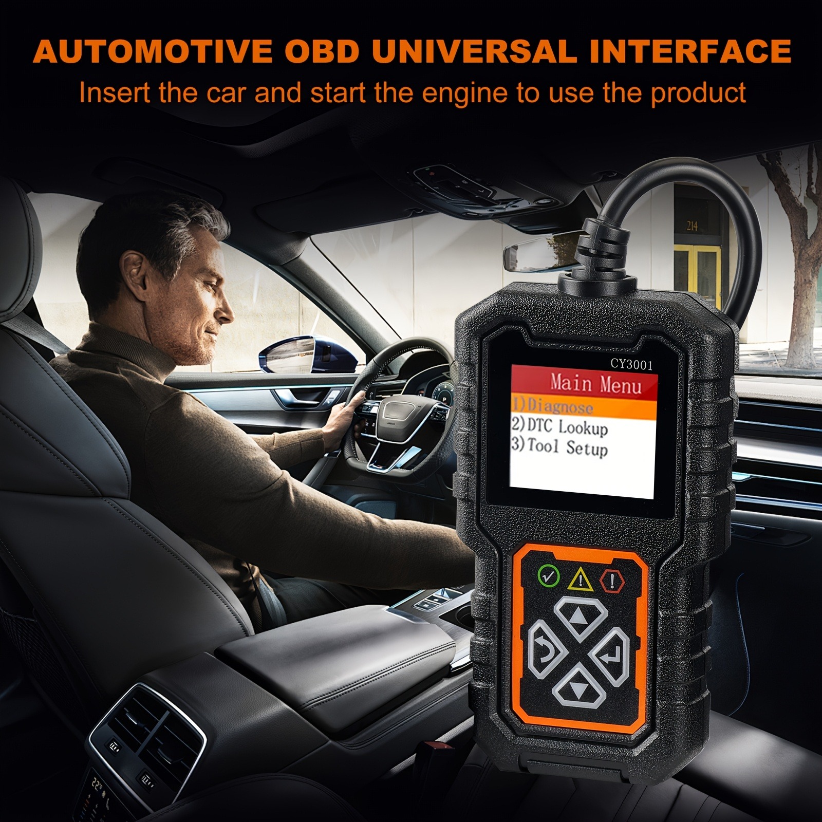 Leitor de Código OBD2 CY3001, Scanner de Falhas do Motor e Ferramenta ...