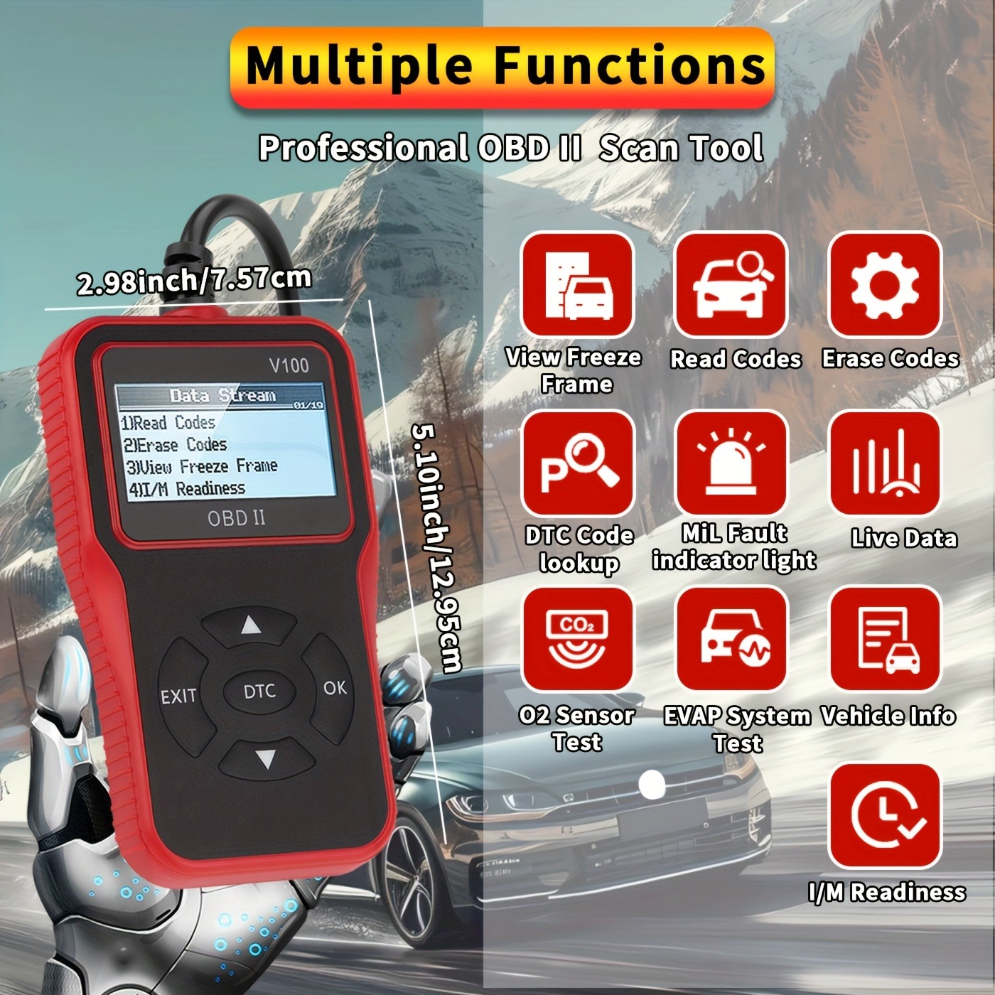 Scanner De Diagnóstico Obd2 | Leitor De Códigos De Falha Do Motor ...