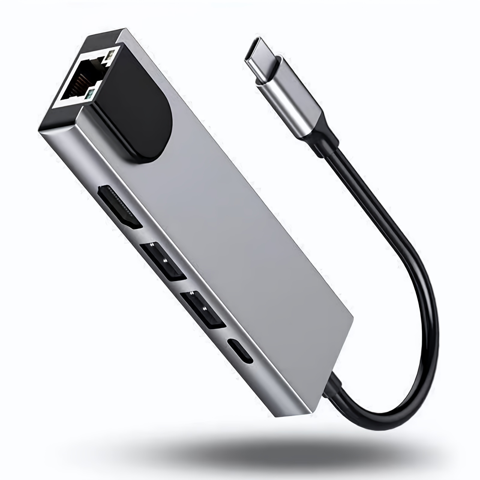 Tipo C Hub 4K HDTV 5 Em 1 Adaptador USB RJ45 Ethernet 87W PD Extender ...