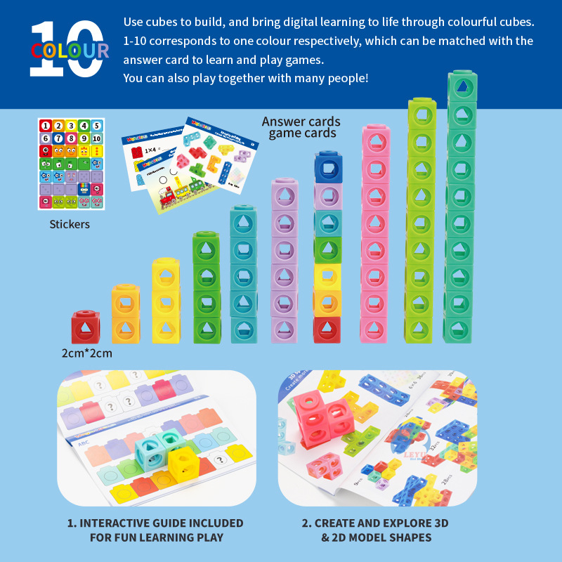 Numberblocks Didático Set Math Cube Early Learning Toys Puzzle Building ...