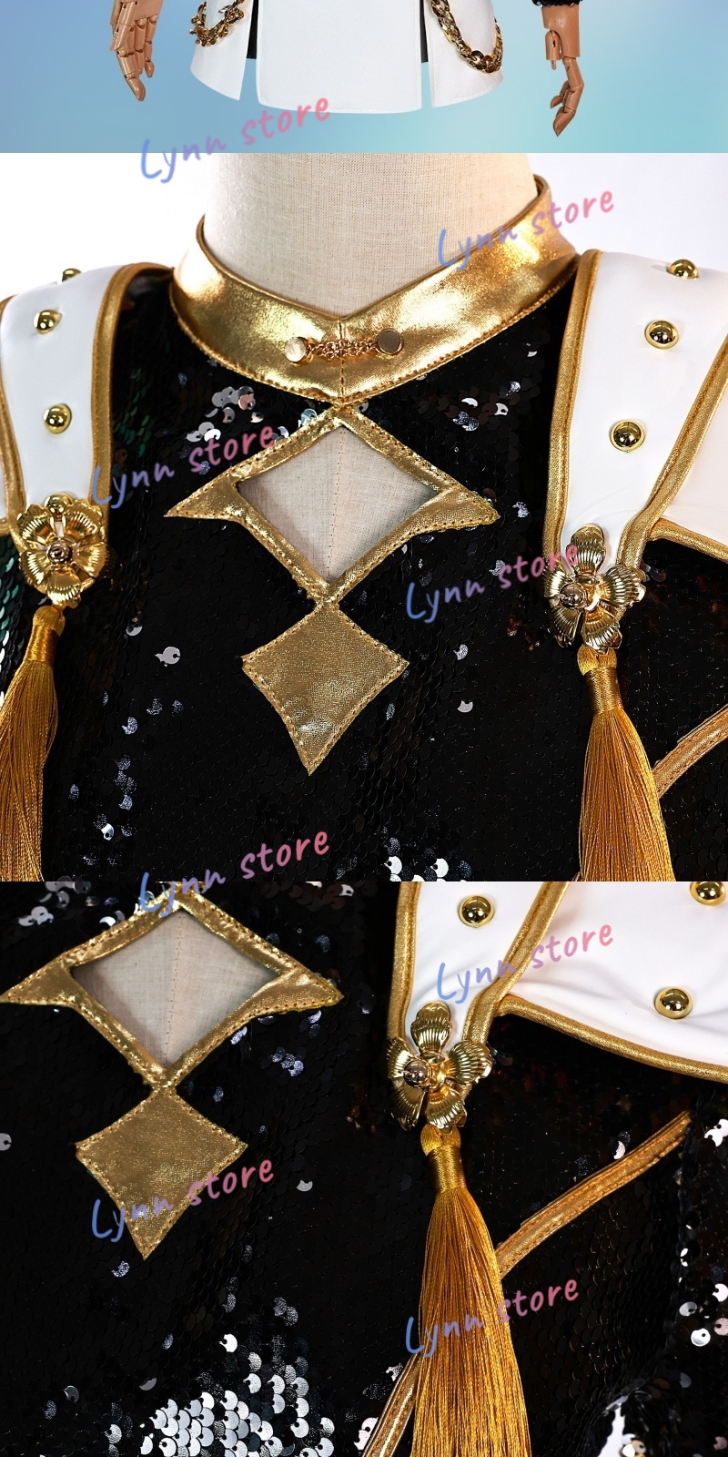 Novidades KPOP DEMON HUNTERS Cosplay Peruca RUMI ZOEY MIRA Preto Ouro ...