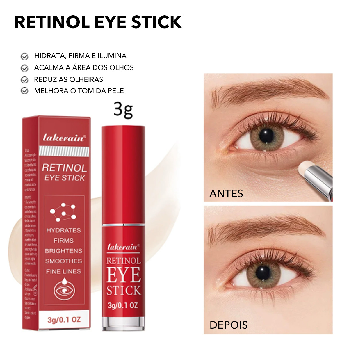 Creme para os olhos anti-rugas com retinol, remove bolsas nos olhos ...