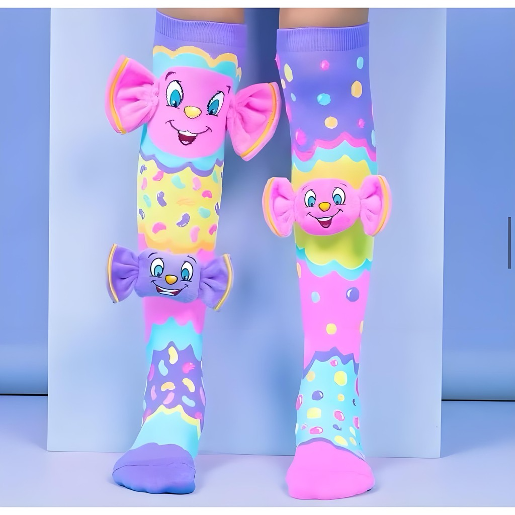 Meia Maluca Doce de desenho animado 3D Infantil Personagem Meias ...