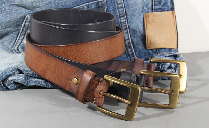 Cinto Masculino Couro Genuíno Vintage Luxo Artesanal 1