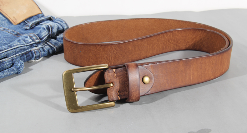 Cinto Masculino Couro Genuíno Vintage Luxo Artesanal 2