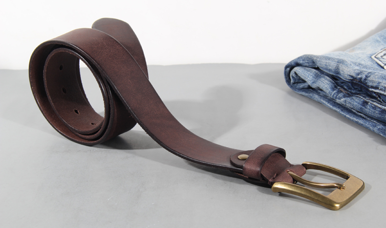 Cinto Masculino Couro Genuíno Vintage Luxo Artesanal 5