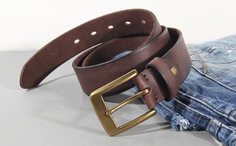 Cinto Masculino Couro Genuíno Vintage Luxo Artesanal 7