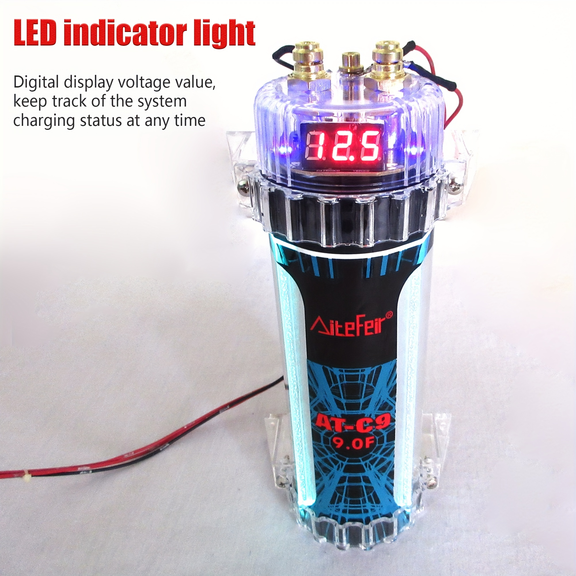 Capacitor de Áudio 9,0 Farad Regulador Amplificador Estabilizador 9,0F ...