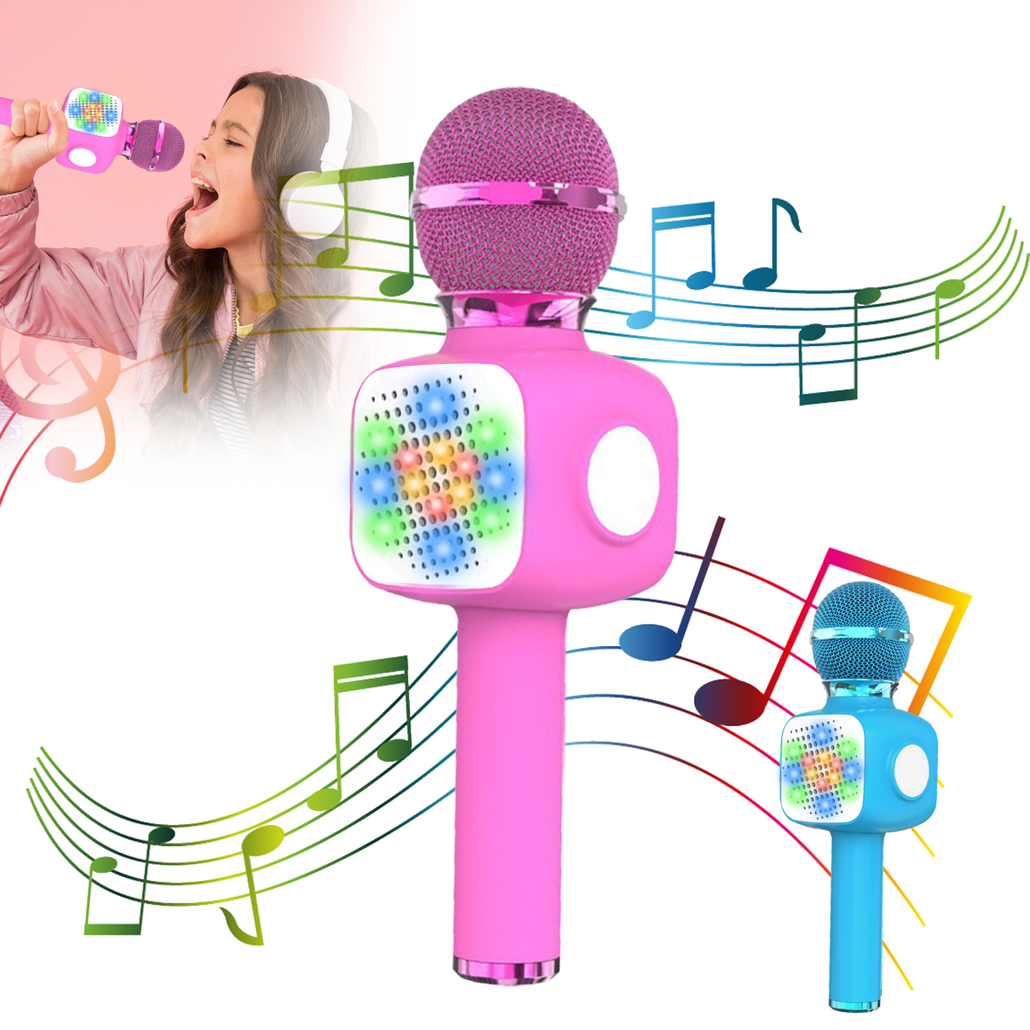 Microfone Infantil De Karaokê Sem Fio Bluetooth-Máquina De Cantar ...