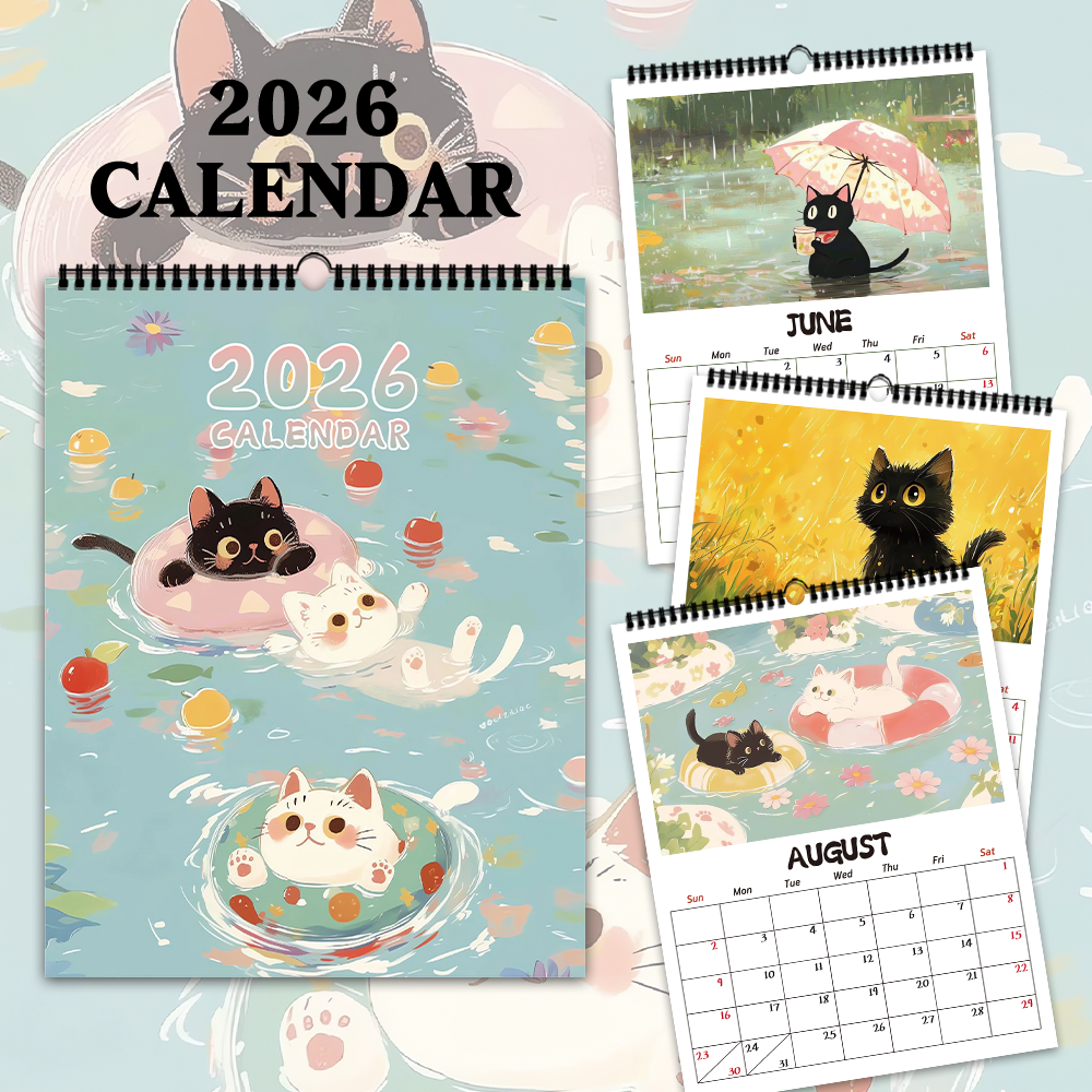 Calend rio De Parede 2026 1un S rie De Gatos Fofos Planejador Mensal 