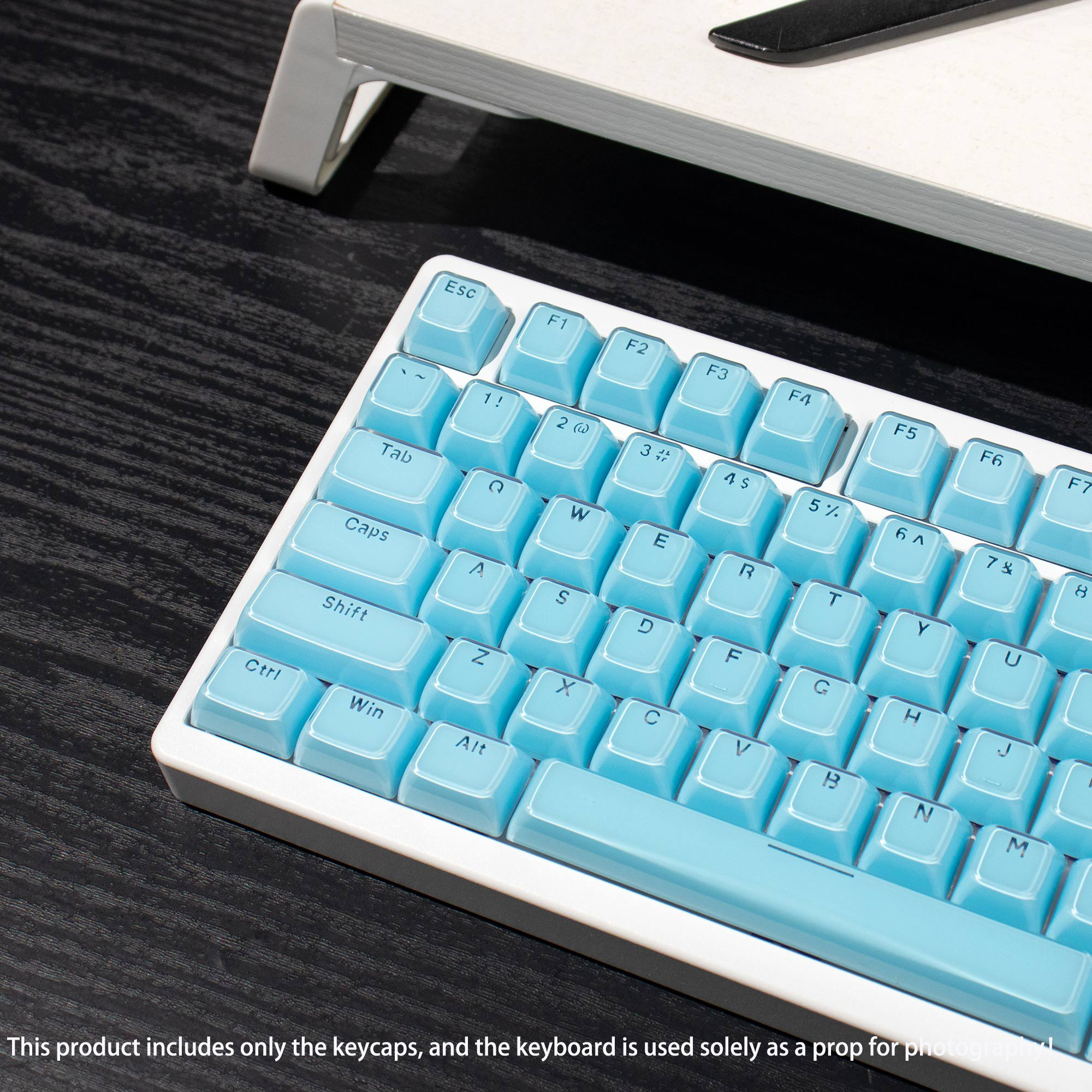 136 Teclas Jello Crystal PC Keycaps Azul Translúcido Transparente Top ...