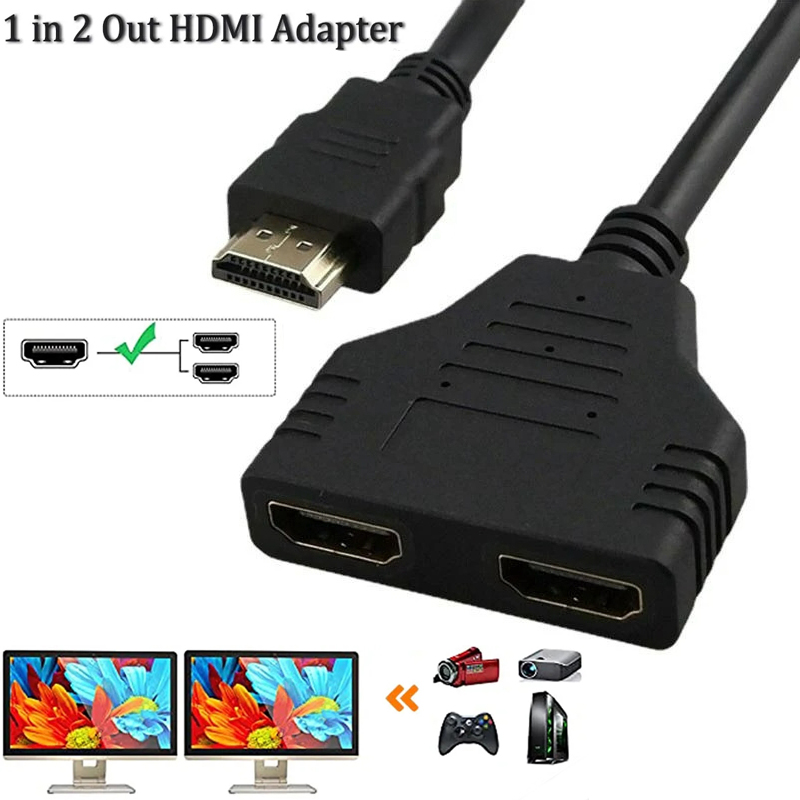 Cabo HDMI 2 em 1 para TV com 1 entrada HD 1080P e 2 divisores HDTV para ...