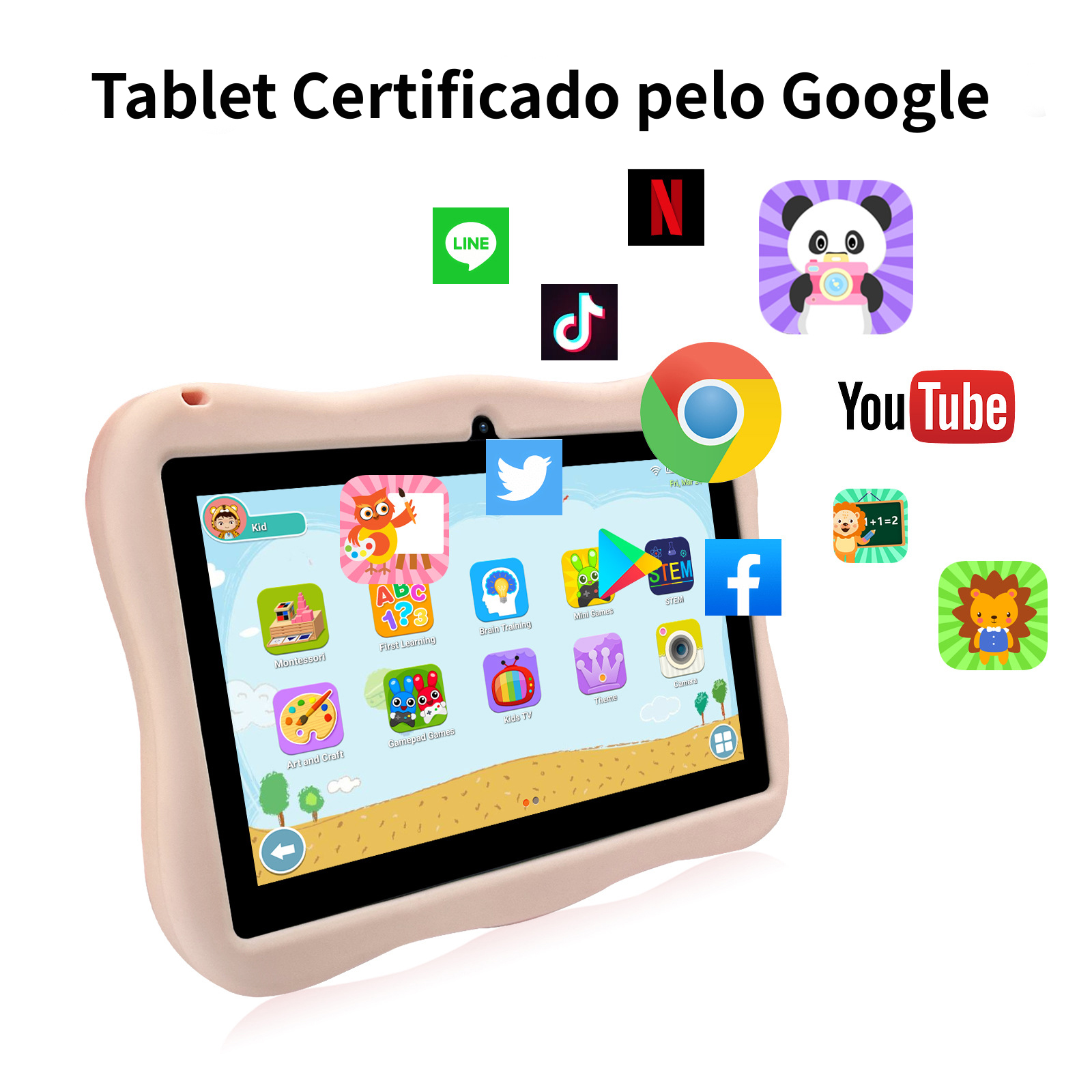 Tablet Infantil De 7 Polegadas Com Wi-Fi , Bluetooth , Android , Super ...