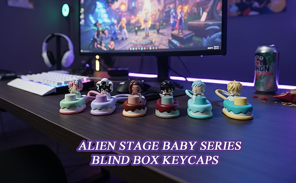 Alien Stage Baby Series Blind Box Keycaps Figuras , Anime Oficialmente ...