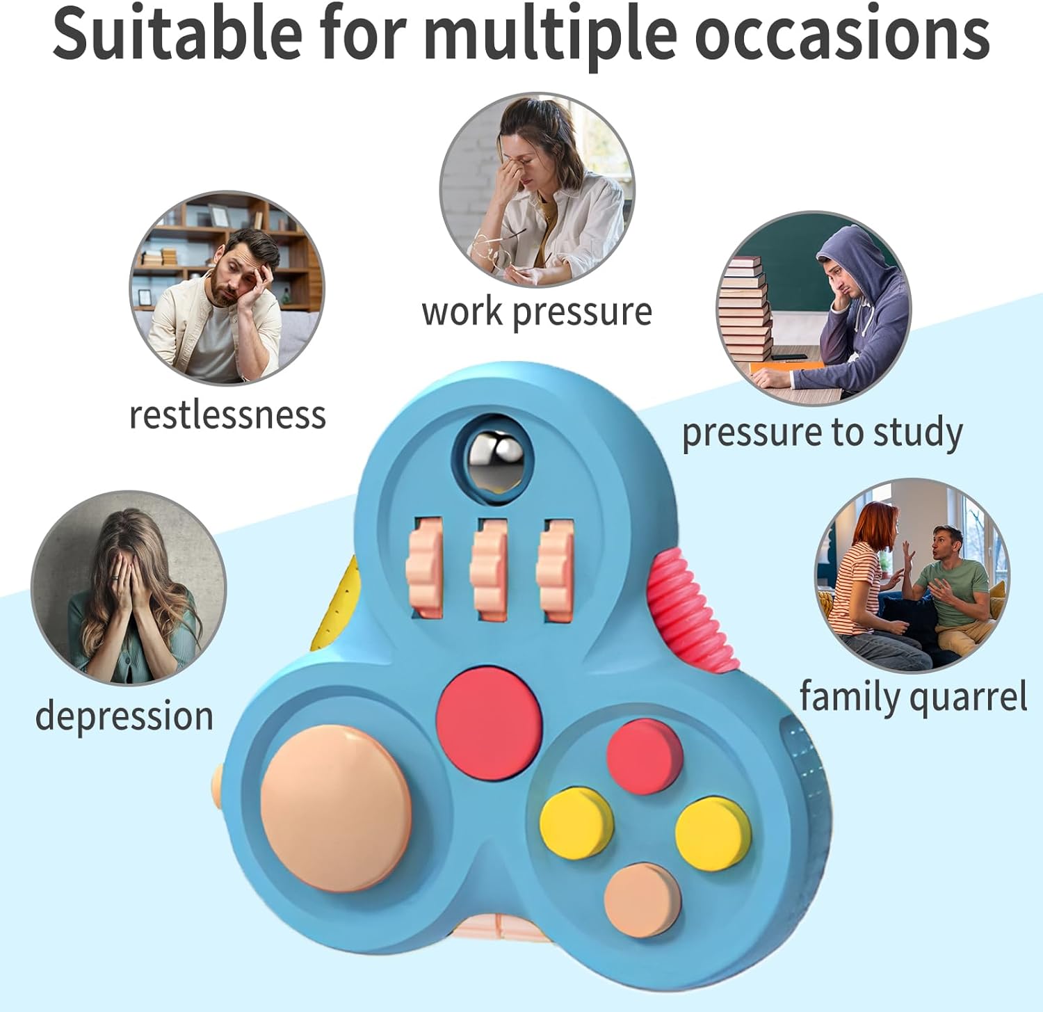 Fidget Controlador Brinquedo Multi-Funcional Sensorial Alívio Do ...