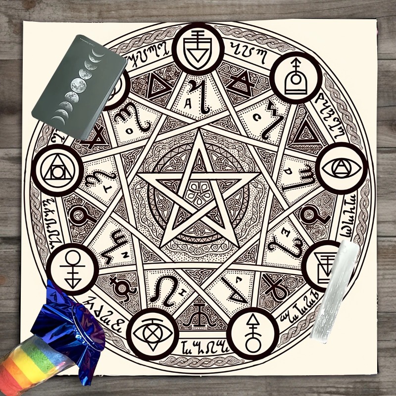Um Pano De Altar De Tarô Místico Para Festivais Mágicos , Símbolos ...