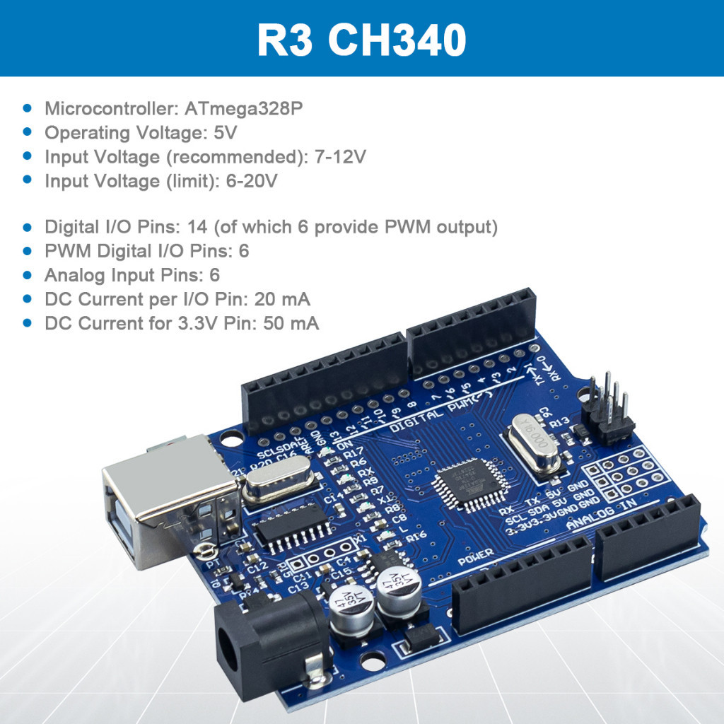 Kit Inicial Básico Para Arduino Uno R3 Com Fios De Ligação De Placa De ...