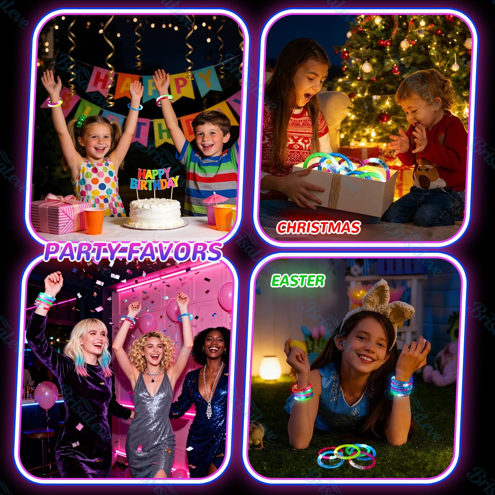 Kit Pulseira Led Neon Coloridas Festa Aniversário Rave Balada | Shopee ...