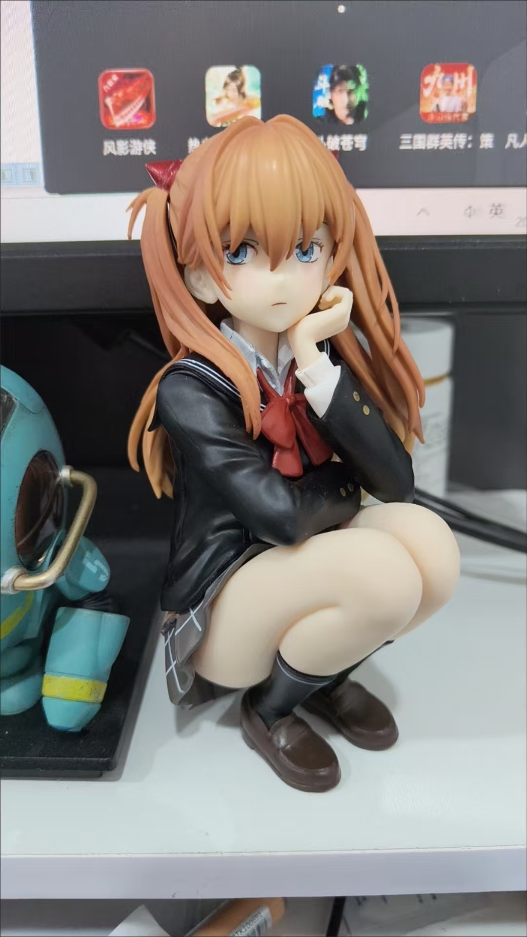 Sailor Moon Evangelion EVA Asuka Uniforme Escolar Figura Decoração ...