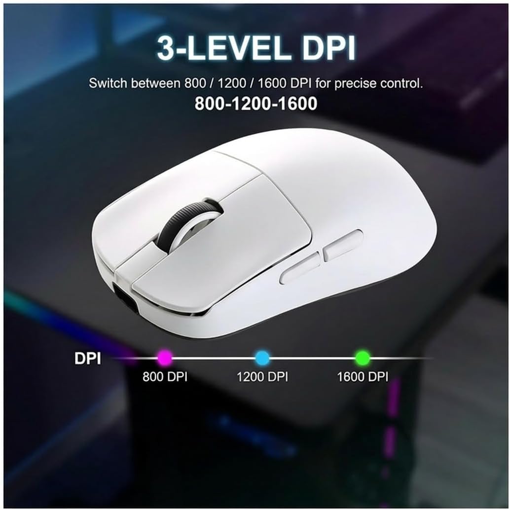 Mouse Para Jogos Sem Fio M348 , 2.4g/bt5.0 , 6400 Dpi Recarregável , 6 ...