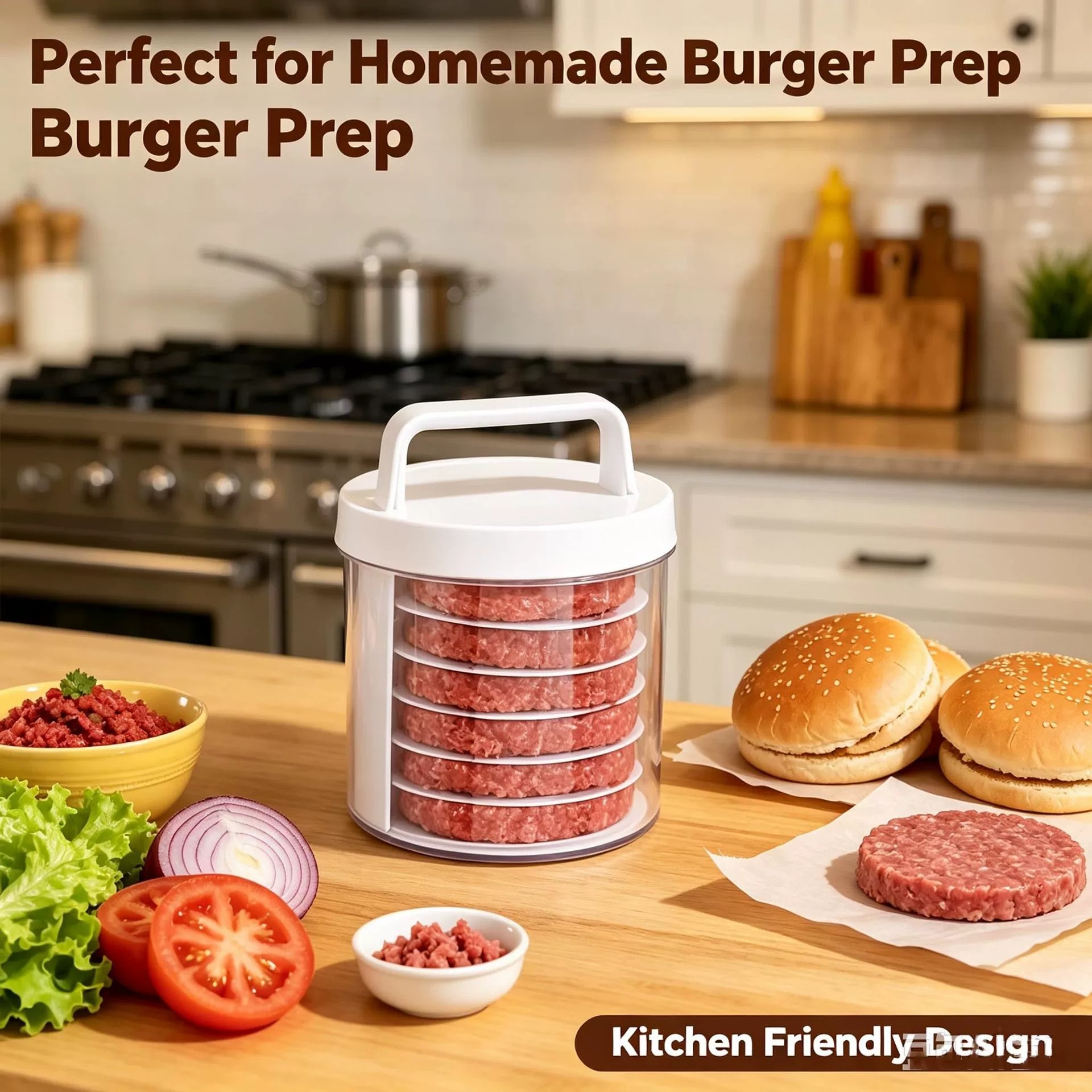 Fabricante De Hambúrguer Multicamadas Com Recipiente De Armazenamento ...