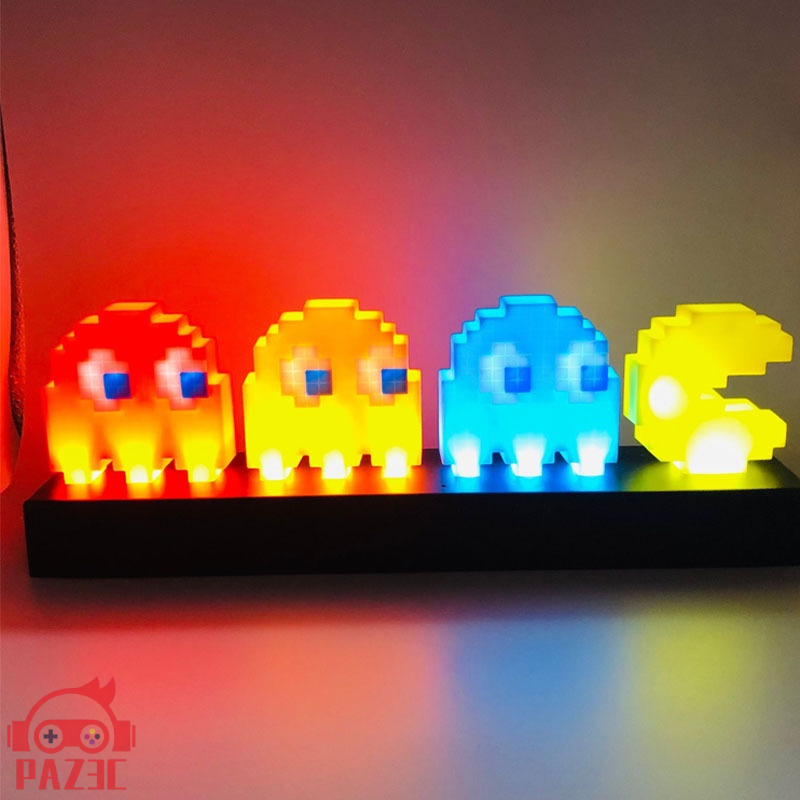 Pac man led night light kawaii Decoração Do Quarto Brinquedos De Som Lâmpada ghost lamp pakkuman luminaria pixel Comer Feijão Presente De Natal neon