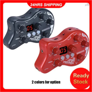 ammoon PockRock Portátil Guitarra Multi-Efeitos Processador Efeito Pedal 15 Tipos De 40 Ritmos De Tambor Função De Afinação Com Adaptador De Energia
