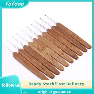 Fcfcoo 10 Peças Conjunto De Agulhas Crochê / Bambu Com Alça