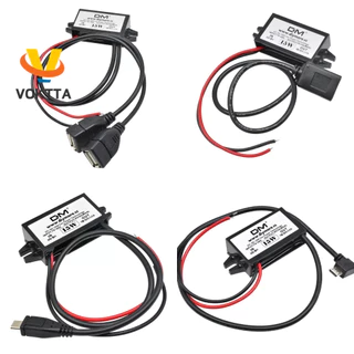 VOKTTA 12V A 5V 3A 15W DC-Módulo De Alimentação Do Conversor De Corda Para Carro Adaptador USB Fêmea Mini Micro