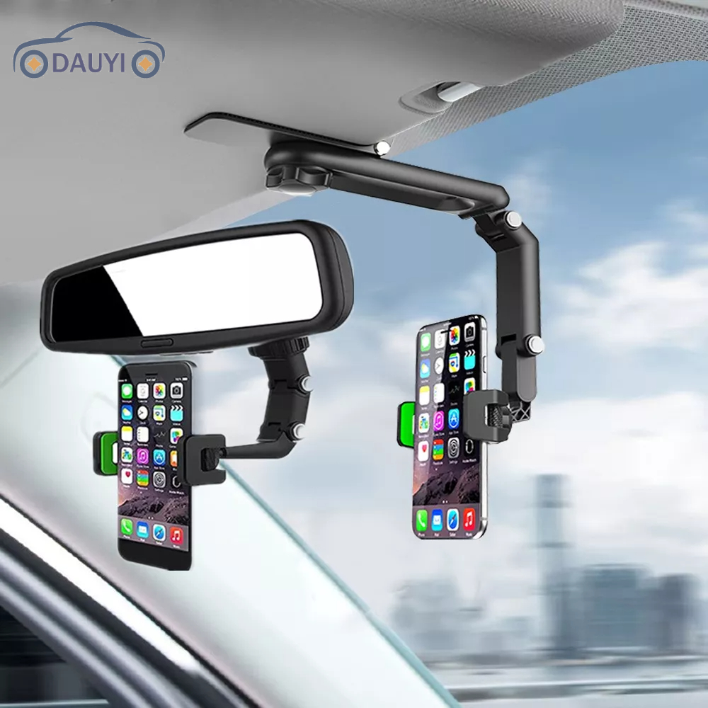 Suporte giratório do telefone do carro 360 ° suporte do telefone celular para o carro gps dvr viseira de sol espelho retrovisor multifuncional suporte automóvel