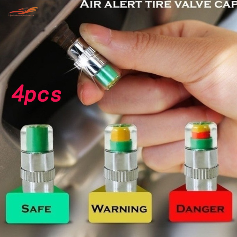 4 Peças Indicador De sensor De Pressão Dos Pneus De Carro , Rodas E