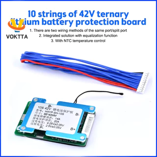 VOKTTA 10S 42V 15A BMS Célula Polimérica 18650 Bateria De Lítio Balanço Da Placa De Proteção Controle De Temperatura Incorporado