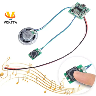 Módulo Gravador De Som VOKTTA Leitor De Música MP3 WAV De Voz Com Controle De Botão De Alto-Falante 8M Capacidade RAM Caixa DIY Para Cartão De Boas Festas