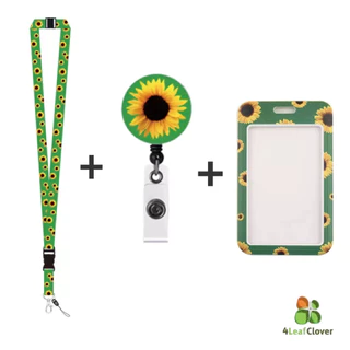 Estoque Pronto Girassol Preto Flor de Girassol Telefone Móvel Lanyard Retráctil Fivela de Puxar Fácil ID do Porta-cartões