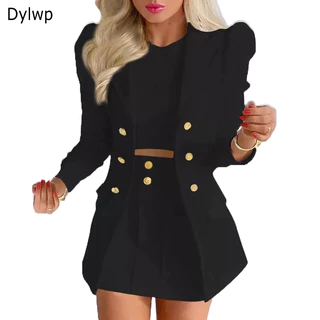 Blazer Feminino Conjunto Saia Conjunto De Duas Peças Roupas De Primavera Outono
