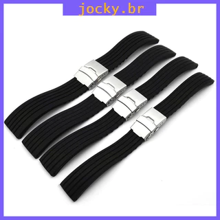 Pulseira Silicone Borracha À Prova D 18-24mm Com Fivela Deployant
