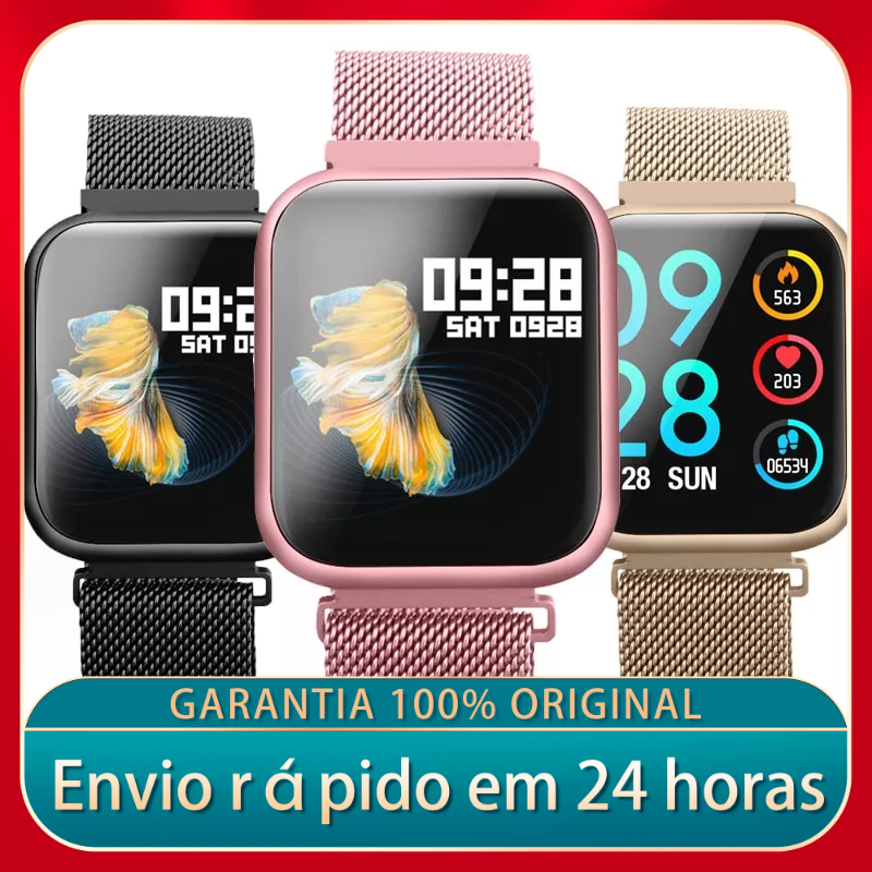 Smartwatch P80 Rosa - Original App Da Fit + Touch Screen +