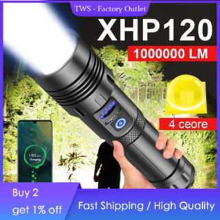 Lanterna LED USB mais poderosa, Lanterna de zoom, Lanterna ao ar livre,  Bateria recarregável, 200000 Lumens, XHP70, XHP90, 18650, 26650 - AliExpress