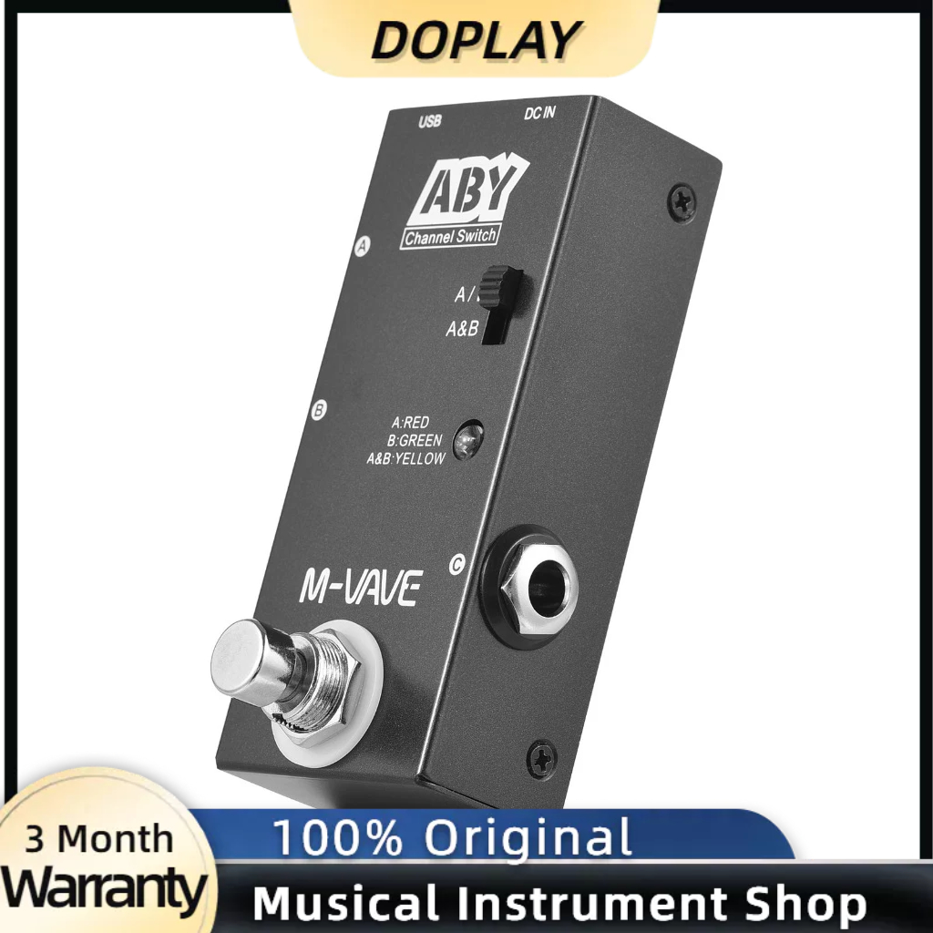 M-VAVE ABY Seletor De Linha AB Switch Mini Guitarra Efeito Pedal Verdadeiro Bypass Baixo Box-Channel