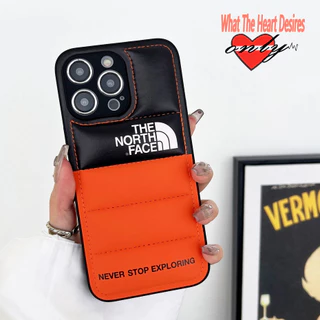 The North Face 3D Casaco De Algodão capa Com Enchimento Adequado Para capinha iPhone 15 14 13 12 11 Pro Max Luxo Marca De Sem Deslizamento Capa À Prova De Choque telefone celular