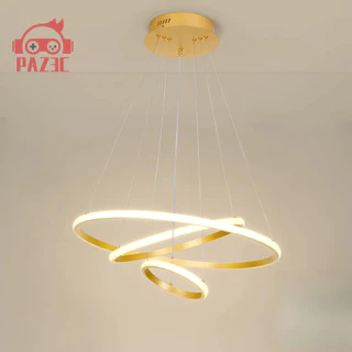 3 Anéis Moderno Lustre LED Luminárias, Cabos Ajustáveis Luzes Pingente para Quarto, Sala de Jantar Luminárias Sobre a Mesa