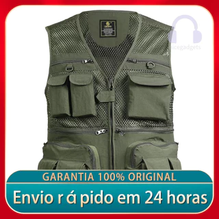 Colete De Pesca Respirável Malha De Viagem Com Bolsos Zíper Trabalho De Verão Para Atividades Ao Ar Livre