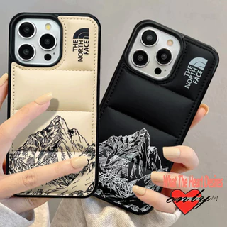 Casaco De Algodão Com Enchimento the north face 3D Para capinha iPhone 15 14 12 13 11 Pro Max XS Almofada de ar de Luxo Marca De Sem Deslizamento Capa À Prova De Choque telefone celular